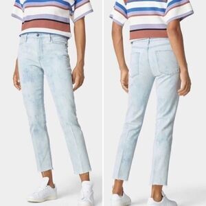 Frame Denim NWT Le High Straight Jeans in Cloud Blue Tie Dye Size 26